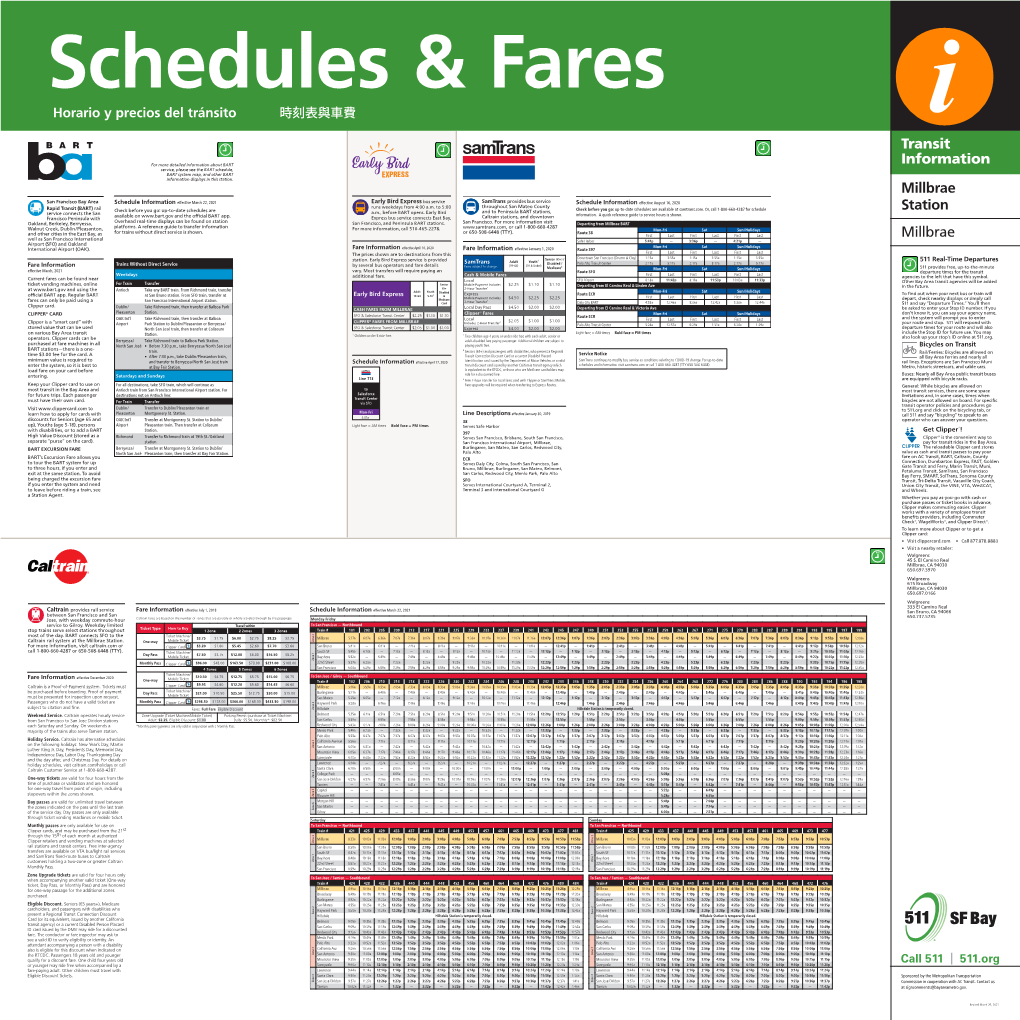 Transit Information Millbrae Station Millbrae