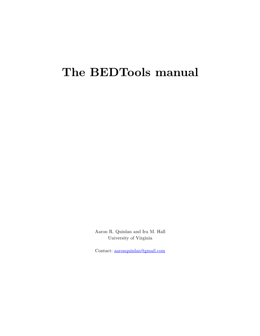 The Bedtools Manual