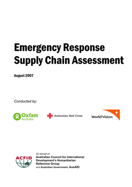 Emergency Response Supply Chain Assessment