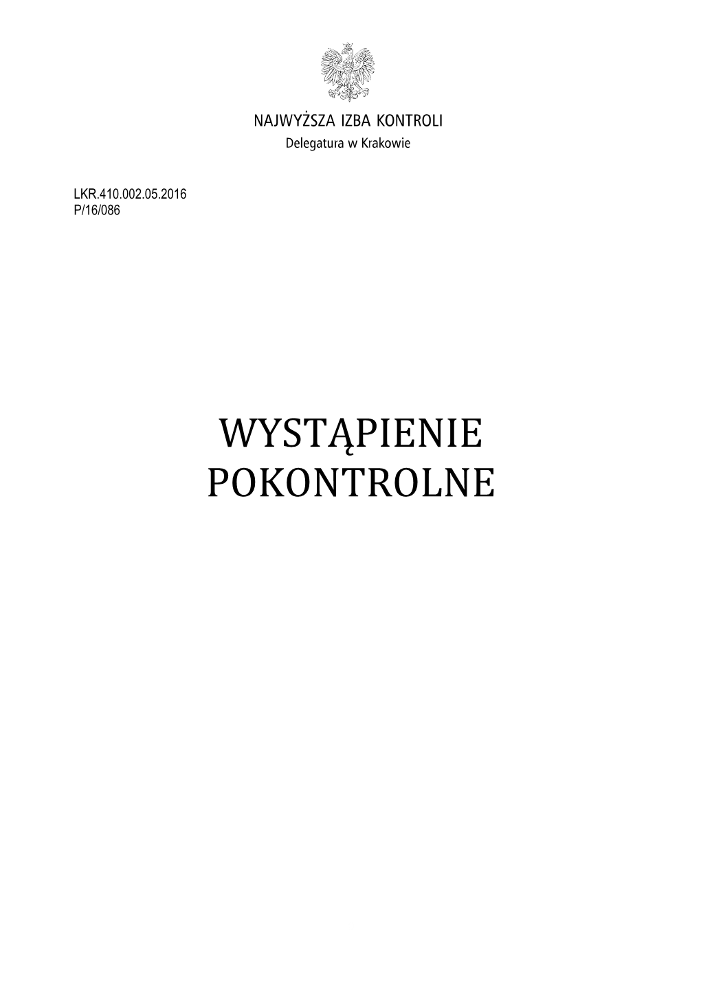 Wystąpienie Pokontrolne