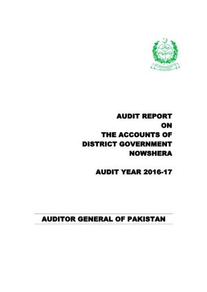 Audit Report on the Accounts of District Government Nowshera