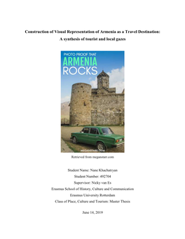 Construction of Visual Representation of Armenia As a Travel Destination: a Synthesis of Tourist and Local Gazes