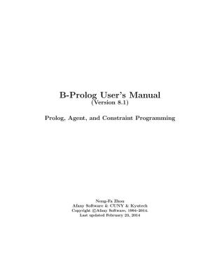 B-Prolog User's Manual