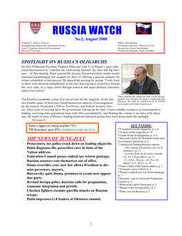 RUSSIA WATCH No.2, August 2000 Graham T