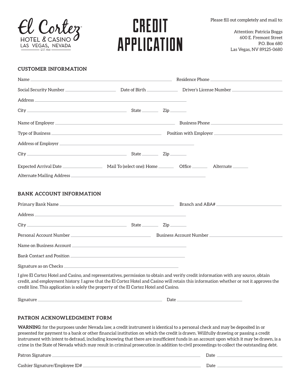 Credit Application