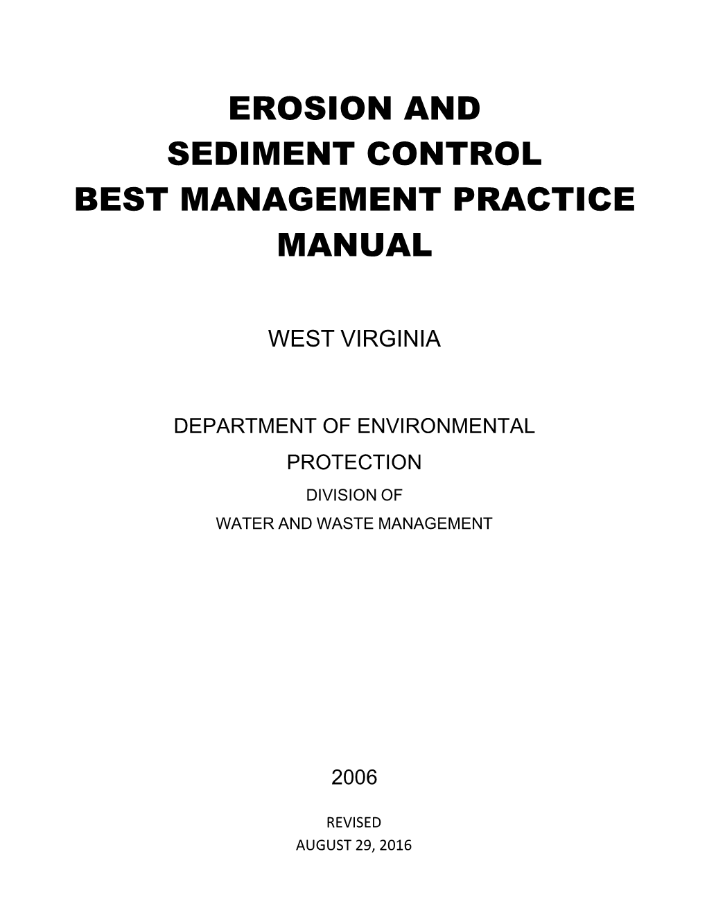 Erosion and Sediment Control Best Management Practices