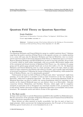 Quantum Field Theory on Quantum Spacetime
