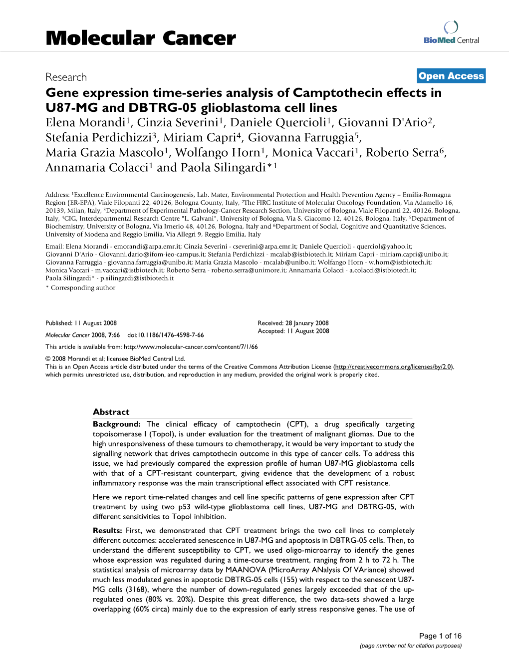 Molecular Cancer Biomed Central