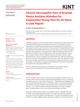 Chronic Neuropathic Pain of Brachial Plexus Avulsion Mistaken for Amputation Stump Pain for 36 Years: a Case Report