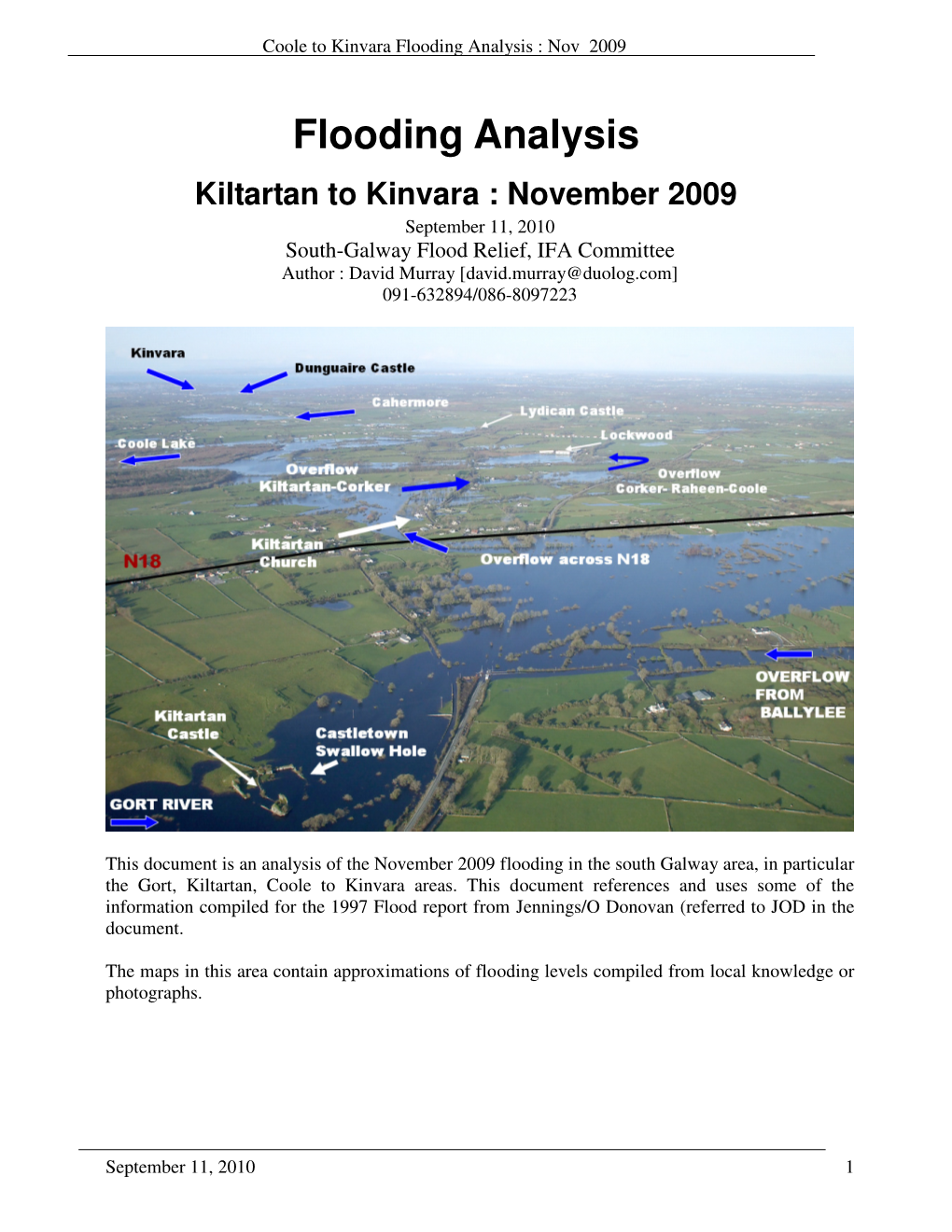 Flooding Analysis : Nov 2009