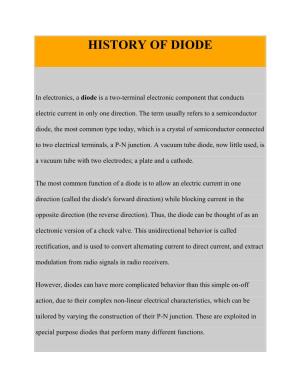History of Diode