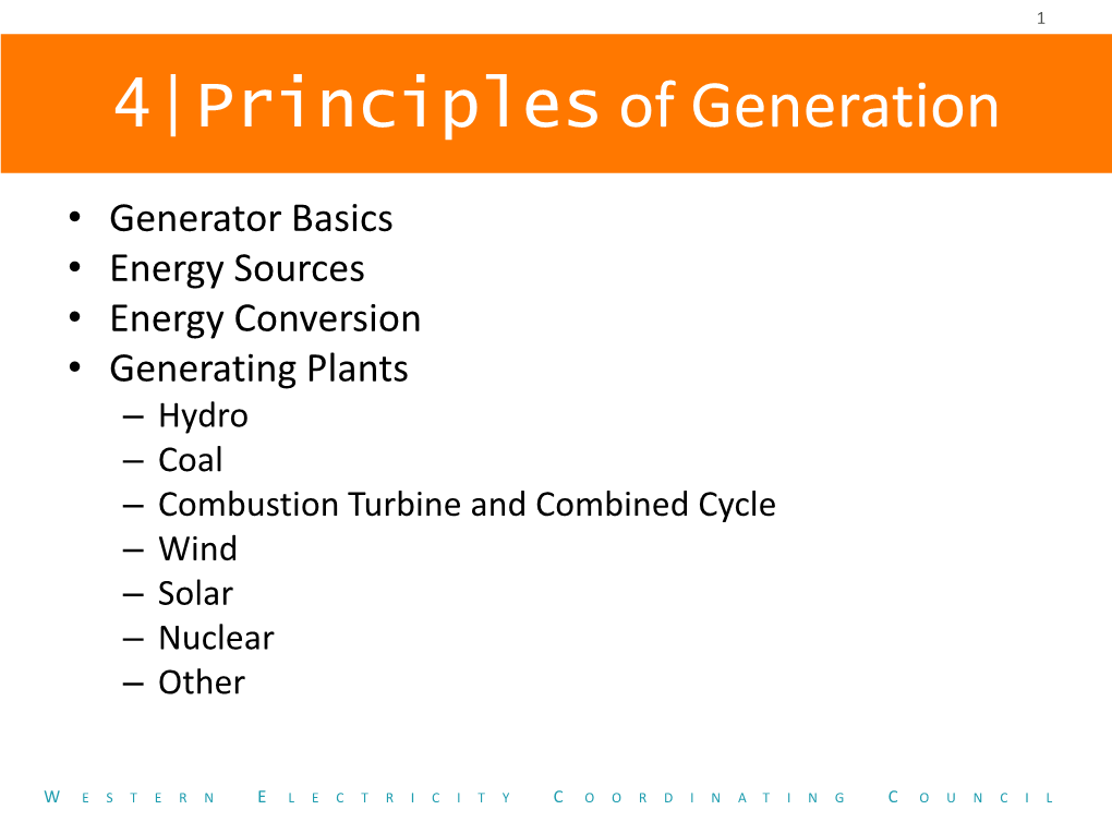 Principles of Generation