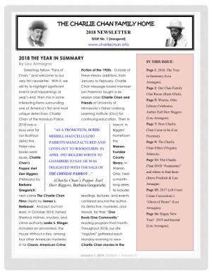 THE CHARLIE CHAN FAMILY HOME 2018 NEWSLETTER ISSUE No