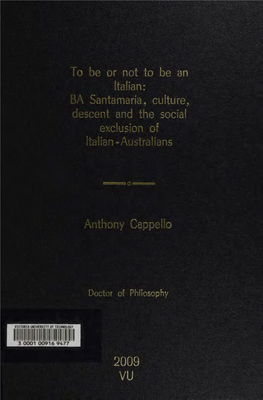 BA Santainaria, Culture, Descent and the Social Exclusion of Italian-Australians
