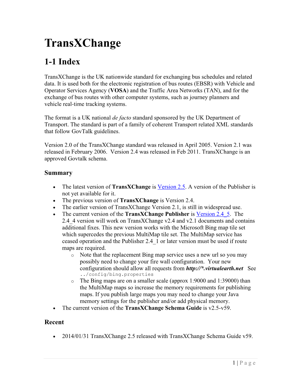 Transxchange 1-1 Index