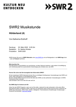 SWR2 Musikstunde