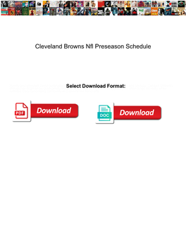 Cleveland Browns Nfl Preseason Schedule
