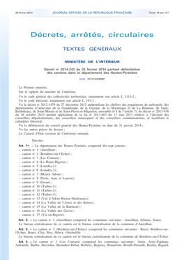 JOURNAL OFFICIEL DE LA RÉPUBLIQUE FRANÇAISE Texte 19 Sur 147