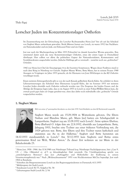 Lorscher Juden Im KZ Osthofen 1933