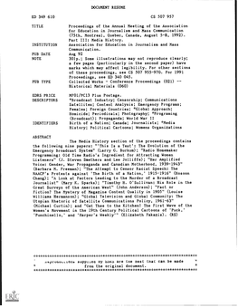 Proceedings of the Annual Meeting of the Association for Education in Journalism and Mass Communication (75Th, Montreal, Quebec, Canada, August 5-8, 1992)