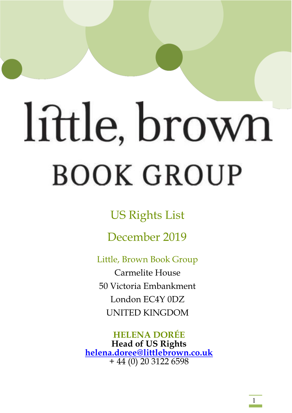 US Rights List December 2019