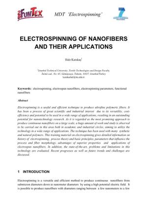 Electrospinning of Nanofibers and Their Applications
