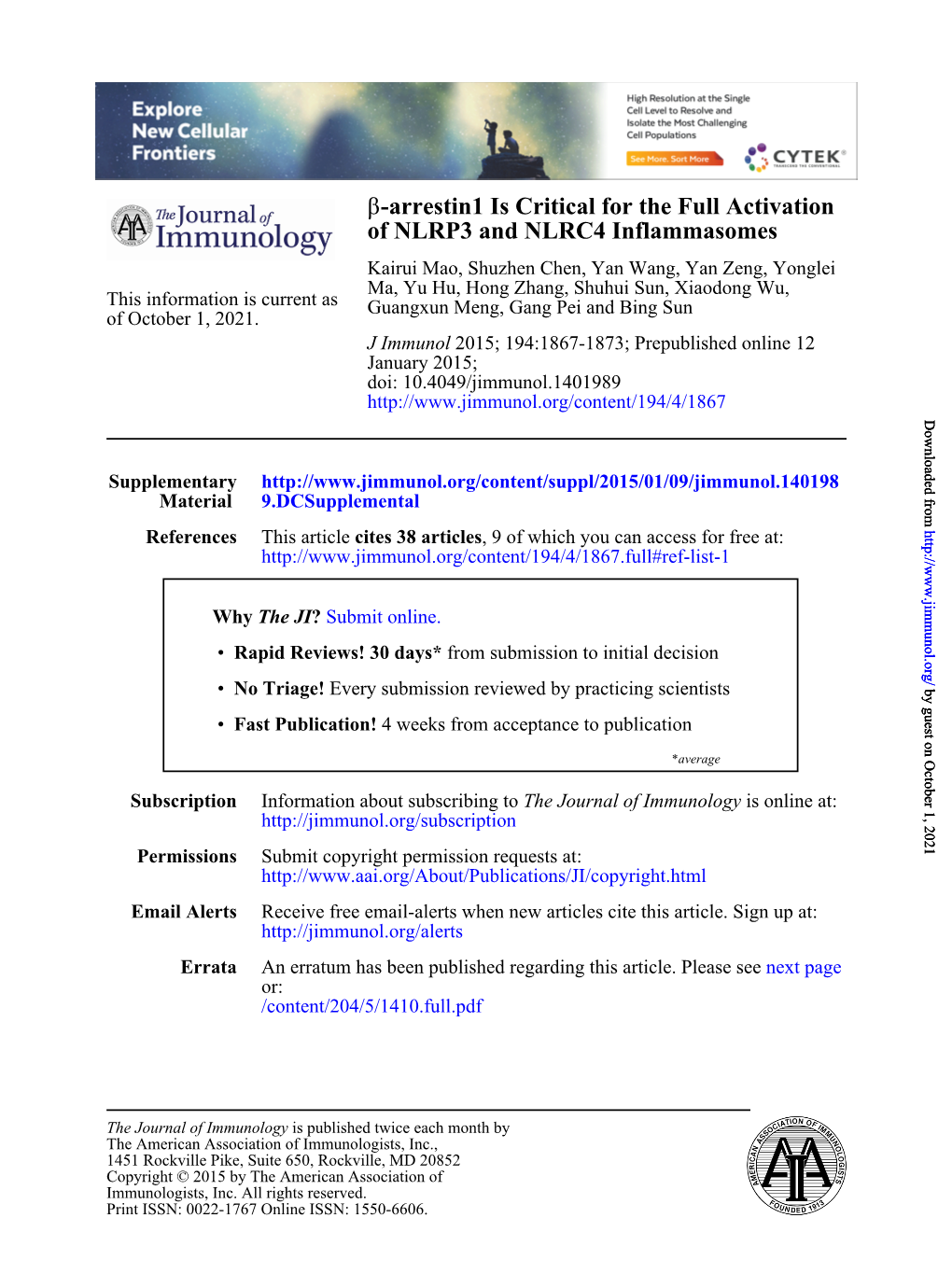 Of NLRP3 and NLRC4 Inflammasomes