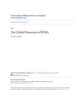 The Global Dimension of RFRA. Gerald L
