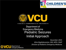 Pediatric Seizures Initial Approach