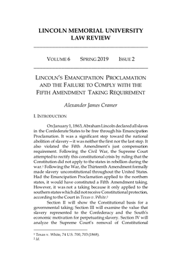 Lincoln's Emancipation Proclamation and the Failure to Comply with The