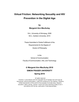 Virtual Friction: Networking Sexuality and HIV Prevention in the Digital Age