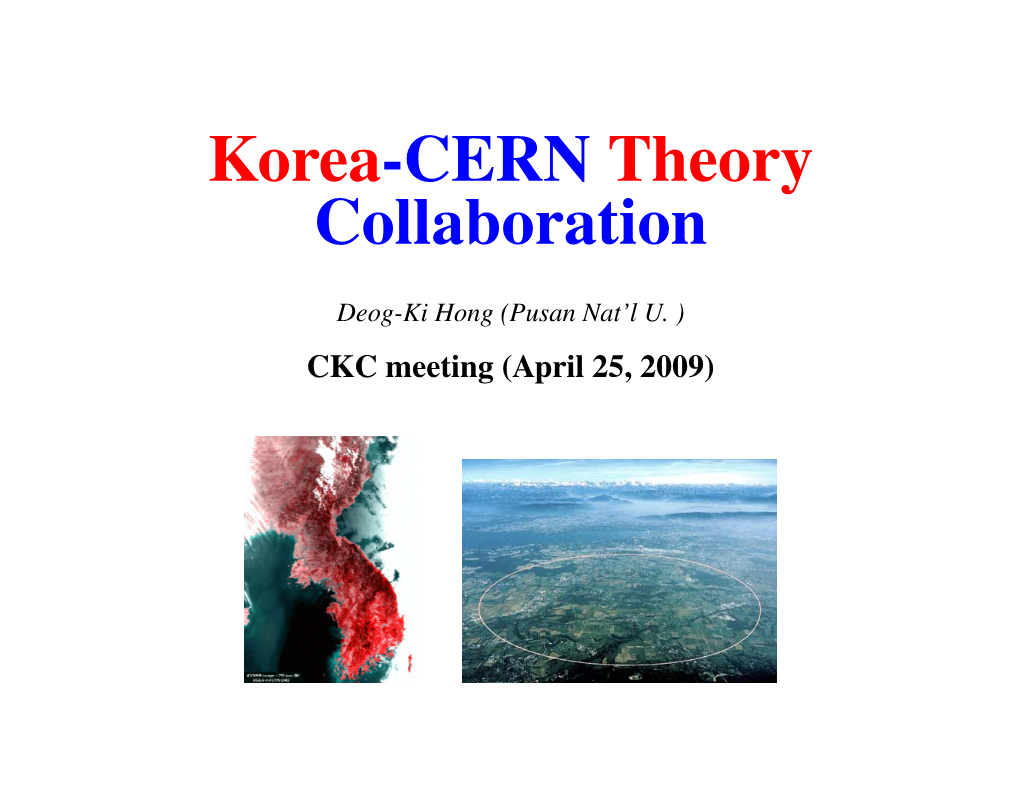 Korea-CERN Theory Collaboration