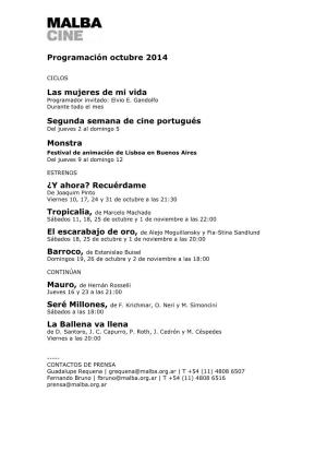 Programación Octubre 2014 Las Mujeres De Mi Vida Segunda Semana De Cine Portugués Monstra