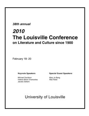 2010 the Louisville Conference on Literature and Culture Since 1900