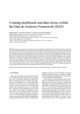 Creating Dashboards and Data Stories Within the Data & Analytics Framework (DAF)