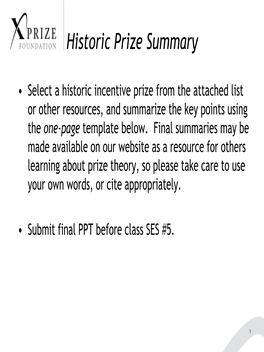 Historic Prize Summary Assignment