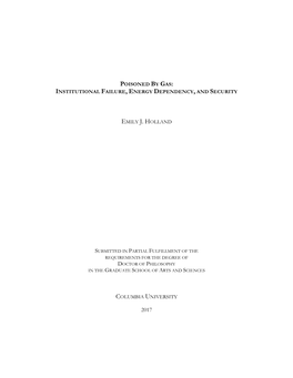 Poisoned by Gas: Institutional Failure, Energy Dependency, and Security