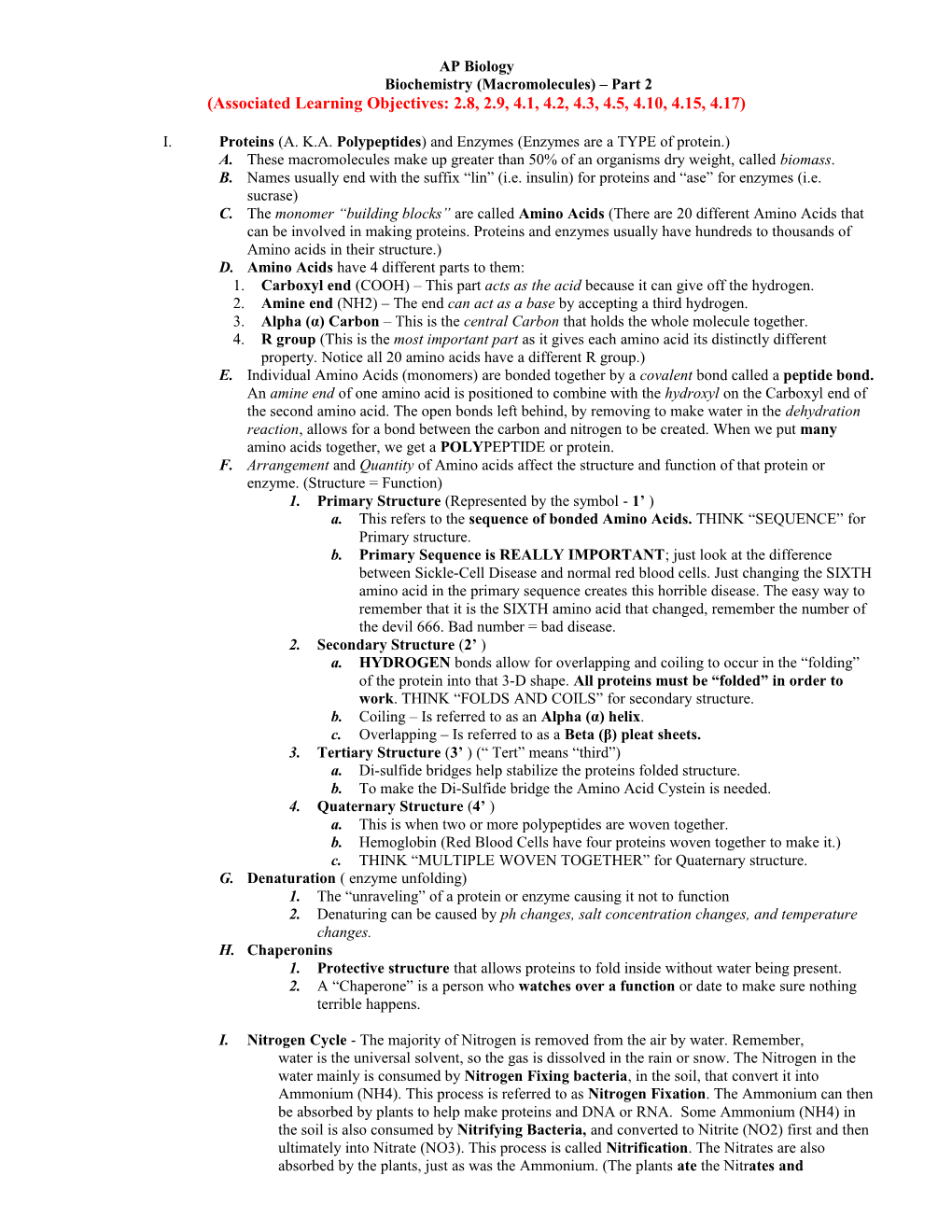 Biochemistry (Macromolecules) Part 2