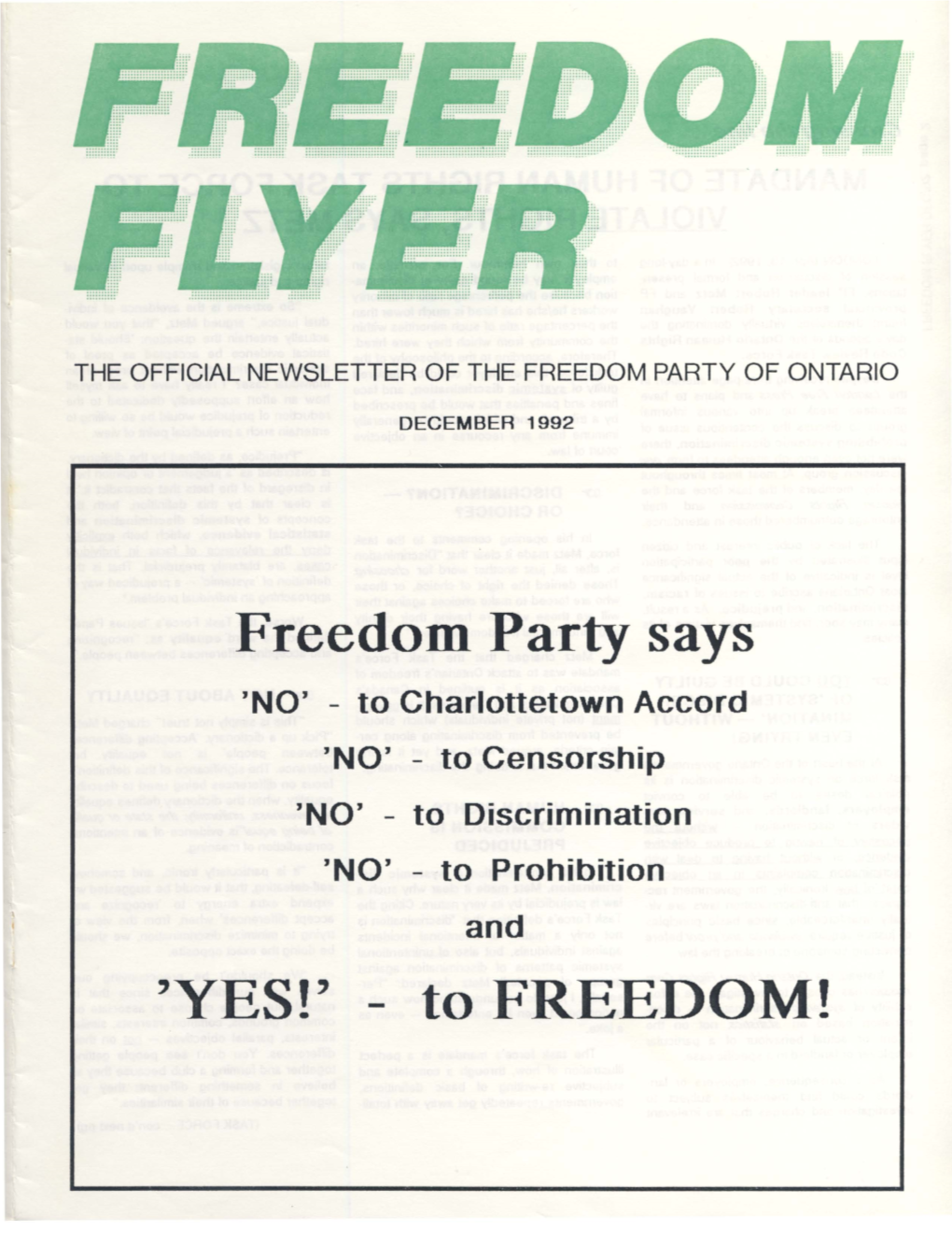 Freedom Party Says 'YES!'