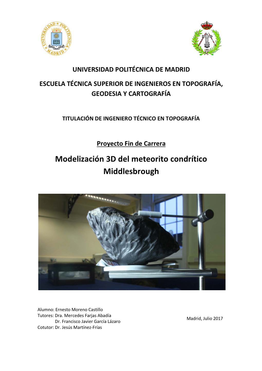 Modelización 3D Del Meteorito Condrítico Middlesbrough