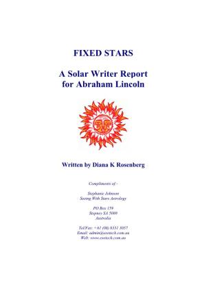 Solar Writer Report for Abraham Lincoln