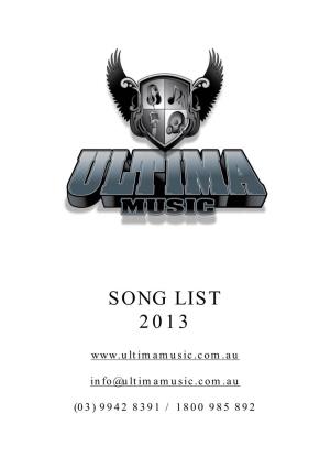 Song List 2013