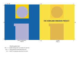 What the Guides Mean: BLEED (Backgrounds Must Extend 1/8” Past Trim) TRIM (Where the Printed Piece Will Be Cut) SAFETY (No Type Any Closer Than This to Trim) CMYK