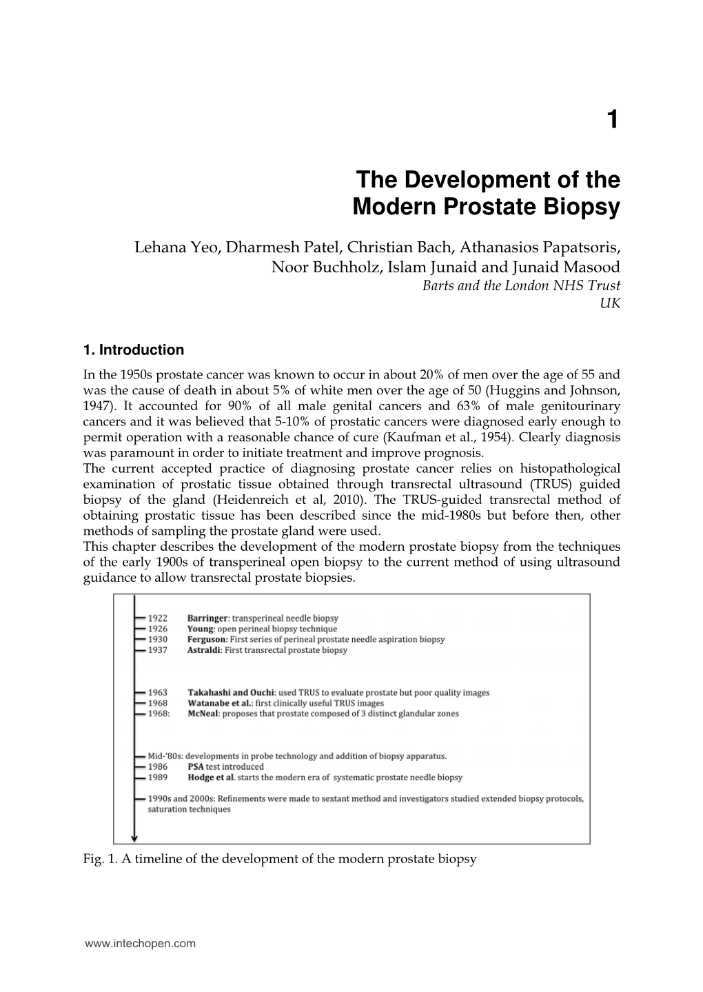 The Development of the Modern Prostate Biopsy