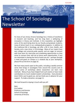 The School of Sociology Newsletter