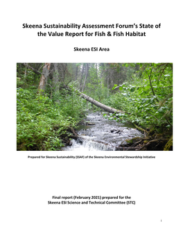 Skeena Sustainability Assessment Forum's State of the Value