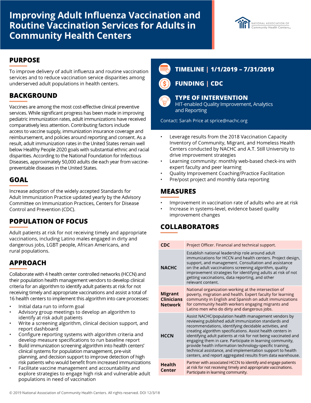 Adult Immunization Fact Sheet