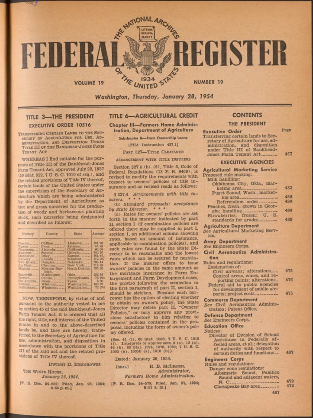 Federal Register ^ 1934 ^ Volume 19 Number 19