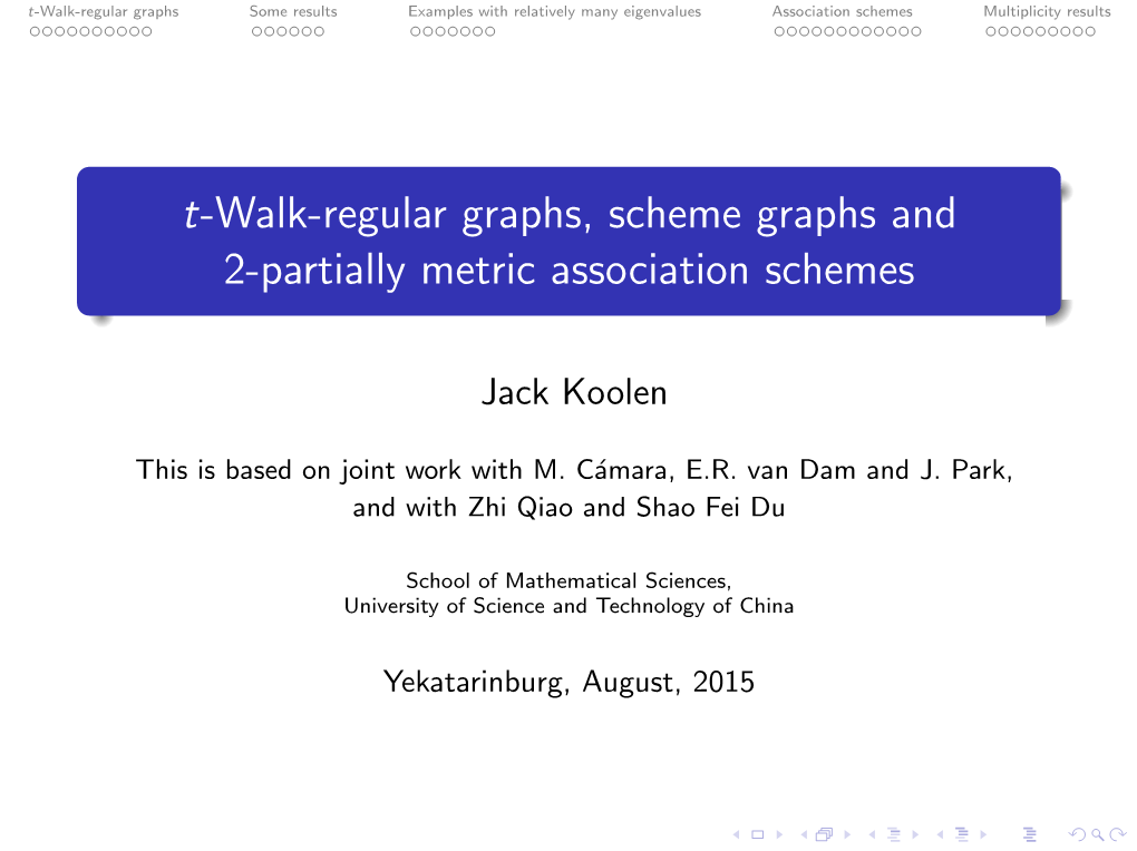 T-Walk-Regular Graphs, Scheme Graphs and 2-Partially Metric Association Schemes
