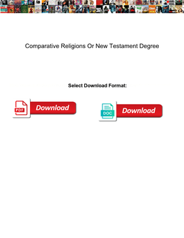 Comparative Religions Or New Testament Degree